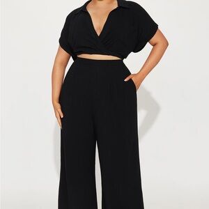 Fashion Nova Black Women's Pantsuit linen set